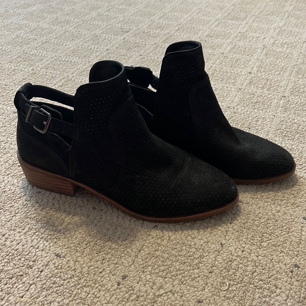Black suede ankle boots
